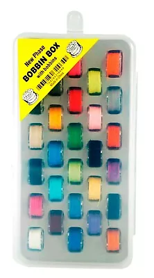 Bobbin Box Organizer With 28 Bobbins Wound W/Assorted Color Thread Item 1464 • $9.99