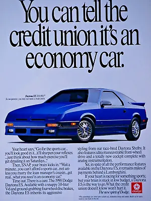 1990 Dodge Daytona ES Blue Vintage Original Print Ad 8.5 X 11  • $5.95