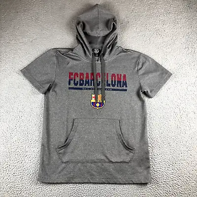 FC Barcelona Hoodie Adult Medium Gray Football Soccer Club Athletic Sports Logo • $22.96