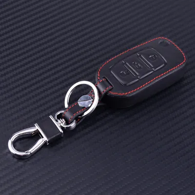 Black Leather Key Case Cover Holder Fit For VW Beetle Golf Remote Flip Key • $9.55