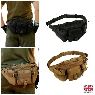 Men Waist Bag Tactical Nylon Fanny Pack Military Travel Hip Belt Bum Pouch UK • £12.99