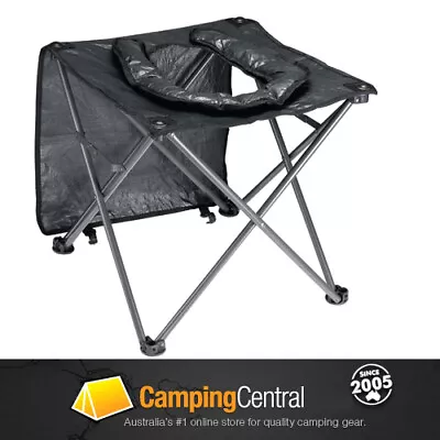 Oztrail Portable Camping Outdoor Toilet Chair Seat Stool Porta Loo Poti • $37.95