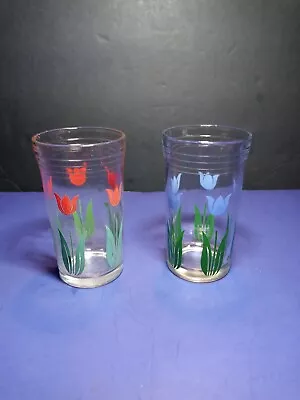 Swanky Swig Juice Glasses Tulips- Lot Of  2   3 Ring • $12.99