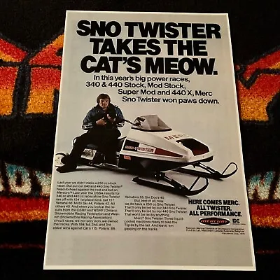 🏁 ‘75 MERC SNO-TWISTER Snowmobile Poster Vintage Sled  ((CAT’S MEOW)) • $21.88