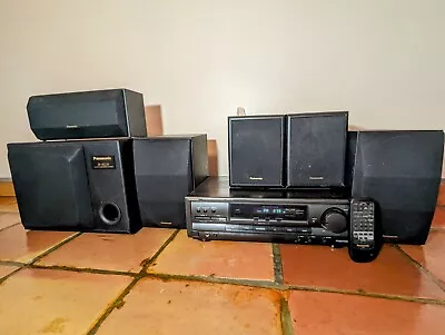 Vintage Panasonic Stereo System With Receive Speakers Subwoofer Remote Wires • $50