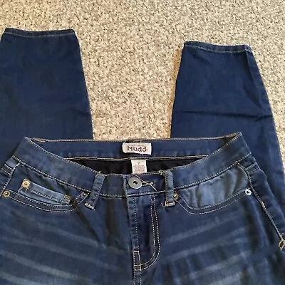 MUDD Stretch Womens Jeans Jeggings Sz 7 Low Rise Skinny Dark Wash • $9.50