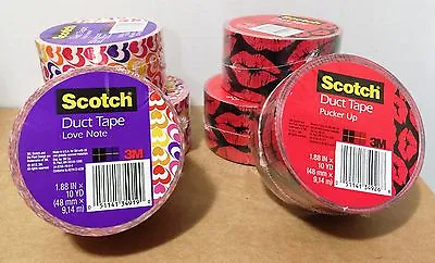 $8.95 • Buy Three Rolls Of 3M Scotch Love Gallery Duct Tape, Multiple Designs, Brand New