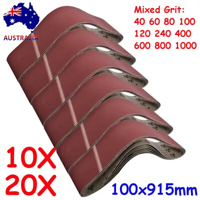 100x915mm 914 Grinding Polishing Metal Wood Sanding Belt Abrasive 40-1000 Grit • $24.95