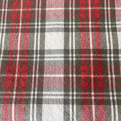 IKEA TWIN FLAT Sheet Red Plaid  100% Cotton 57W X 90  Long Vintage • $13.30