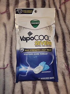 45 Count Vicks VapoCOOL SEVERE Medicated Cough Drops Menthol 20mg WINTERFROS • $12.45