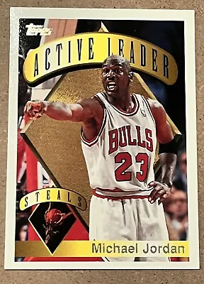 1995-96 Topps Active Leader Steals Michael Jordan #4 Chicago Bulls NBA LEGENDS • $1.89