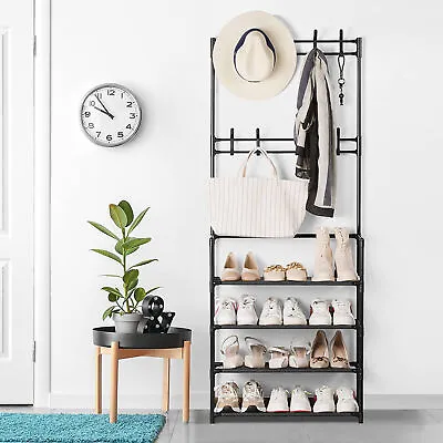 Entryway Coat Rack Shoe Bench Hall Tree With Storage Bench Entryway Organizer US • $19.99