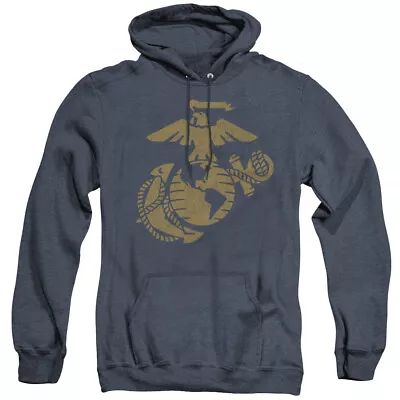 U.S. MARINE CORPS. GOLD EMBLEM Licensed Hooded Sweatshirt Heather Hoodie SM-3XL • $47.95