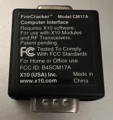 $3.85 • Buy X10 FireCracker Computer Interface Model CM17A For X10 Modules & RF Transceivers