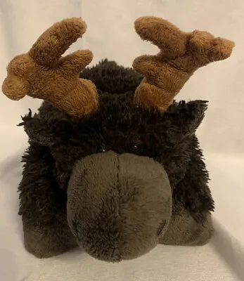 Pillow Pets Pee-Wees Chocolate Moose 11  Brown Stuffed Animal Plush Travel • $12.12