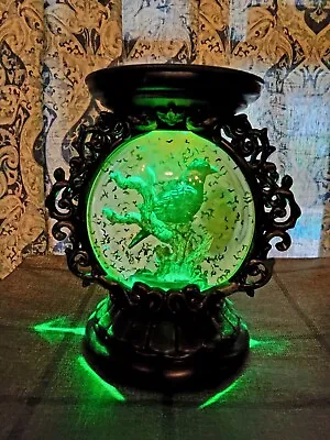 🖤 Musical Raven Water Globe Pedestal 3-wick Candle Holder Halloween Bath & Body • $120