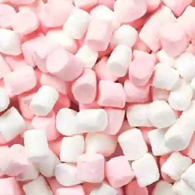 930062 800g Bag Pink & White Mini Marshmallows Soft Marshmallow Lollies Bulk • $12.80