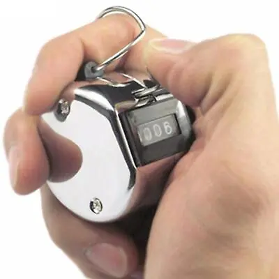 4 Digit Counting Manual Counter Mechanical Click Clicker Steel NEW • £3.02
