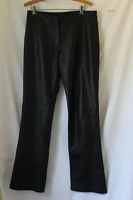 Vakko Sport 8 Soft Lightweight Black Leather Boot Cut Pants • $20