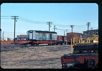 ICG GM&O D&H MofW Baggage Car Loaded On Flatcar Champaign Scene Original Slide • $10