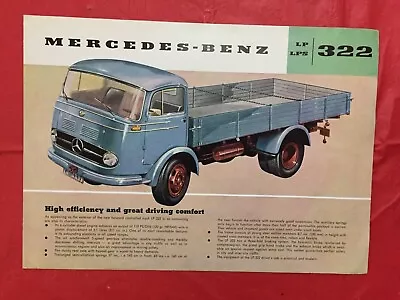 1959 MERCEDES-BENZ  LP & LPS 322 TRUCKS  German Truck Dealer Sales Brochure • $2.97