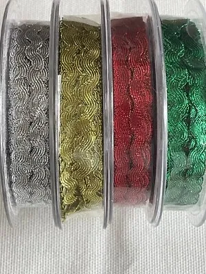 Ric Rac 5mm Braid Ribbon Tape Sewing Haberdashery Craft Metallic Christmas X 1M • £1