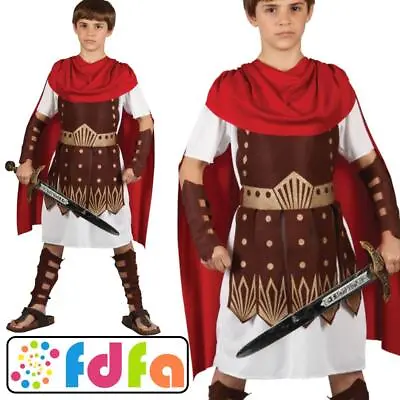Wicked Roman Centurion Gladiator Kids Childs Boys Fancy Dress Costume • £11.19