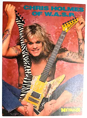 W.a.s.p. / Chris Holmes / 1980's Magazine Full Page Pinup Poster Clipping • $5.99