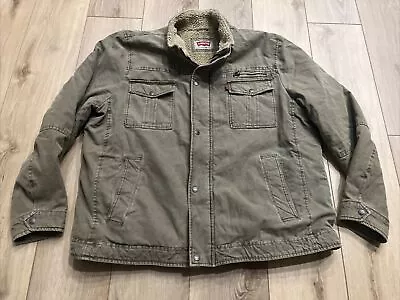 Levi’s Jacket Men's 2XL Brown Sherpa Lined Coat Long Sleeve • $25.90