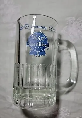 Vintage Original Pabst Blue Ribbon Beer Mug Cup Bar 5 3/4  Heavy Bottom • $12.99