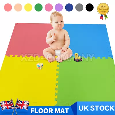Large Eva Foam Mat Soft Floor Tiles Interlocking Play Kids Baby Mats Gym 60x60cm • £6.99