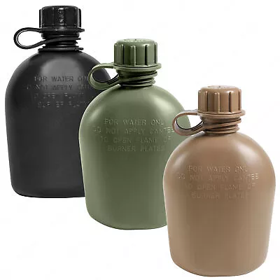 Genuine G.I. 3 Piece 1 Quart Plastic Canteen BPA Free • $9.99