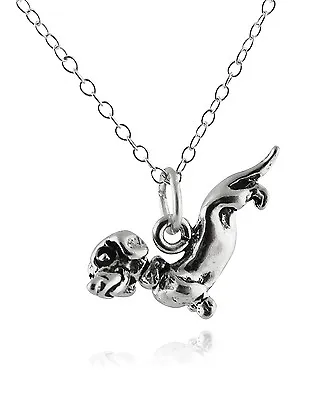 Dachshund Dog Necklace - 925 Sterling Silver - 3D Charm Pet Wiener Dogs Pets NEW • $22