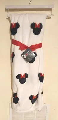 Disney Minnie Mouse Logo White Plush Throw Blanket 50 X70  Soft  • $29.99