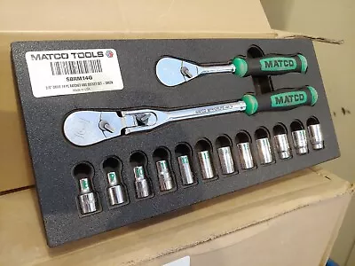 Matco 3/8 GREEN Ratchet / Socket Set Combo In Foam Tray • $399.99