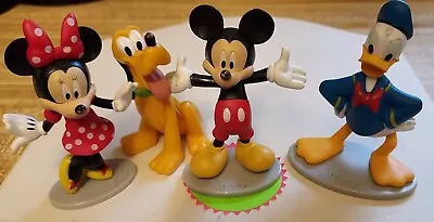 Disney Cake Cupcake Toppers Mini Figures Mickey Minnie Donald Pluto Lot Of 4 • $7.25