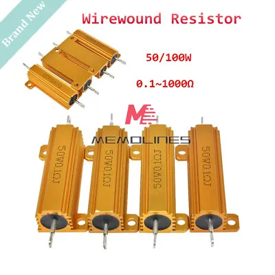 50W 100W 0.1-1000Ω Ohm Watt Shell Power Aluminum Housed Case Wirewound Resistor • $6.99