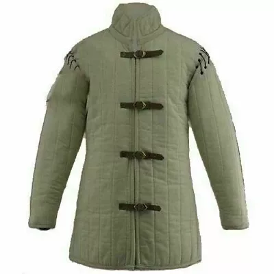 Medieval Gambeson Thick Padded Coat Aketon Vest Jacket Armor Costume Dress Sca • $54.60