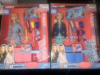 2002 Mattel Mary Kate And Ashley Olsen Curl & Style Dolls Sets • $134.99