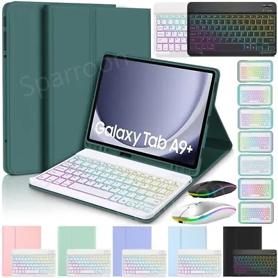 For Samsung Galaxy Tab A9 Plus 11  2023 Tablet Smart Case Backlit Keyboard Mouse • $25.99