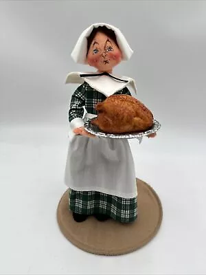 Annalee 10  Pilgrim Woman With Turkey On Platter Thanksgiving Holiday 1991 (t) • $24
