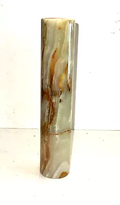 NEW OLD STOCK 10 H Med Green Cylinder Cone Onyx Marble Lamp BREAK COLUMN PART • $22