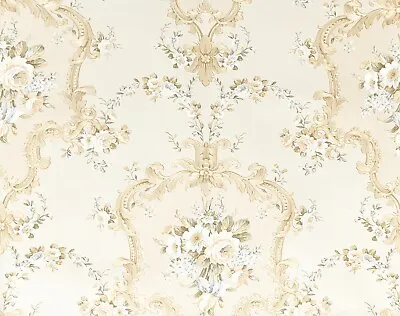 Damask Motif Metallic Wallpaper 70cm X 10m Roll • £8.99