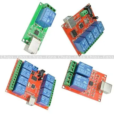 £7.19 • Buy 5V/12V USB Relay 1/2/4/8 Ch Programmable Computer Control Relay For Smart Home