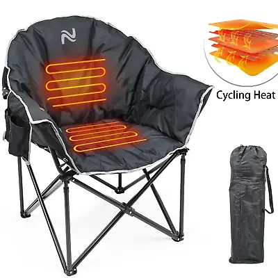 SLSY Heated Camping Chair Oversized Outdoor Portable Heated Folding Chairs • $98.99