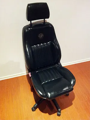 $385 • Buy Alfa Romeo Seat Office Chair Leather Height & Tilt Adjustable Genuine 156 BLACK