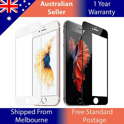 Black White Full 5D Tempered Glass Screen Protector For IPhone 8 7 6 6S AU • $15.80