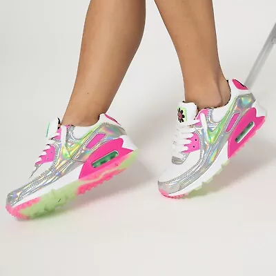 Nike Air Max 90 LX Daisy Leopard Iridescent CQ2559 Cute Training Shoes Women 8.5 • $74.99