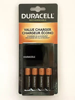 New Duracell Battery Value Charger 4 Aa Rechargeable Batteries Also For Aaa • $18.99