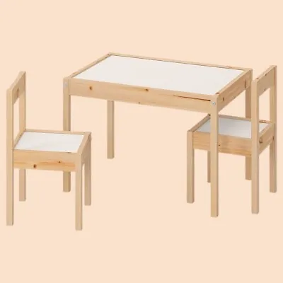 £49.99 • Buy New LATT Children's Small Table And 2 Chairs Wooden Pine Kids Furniture Set
